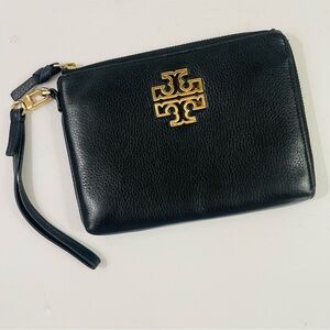 Tory Burch Britten Black Wristlet with Gold Accent